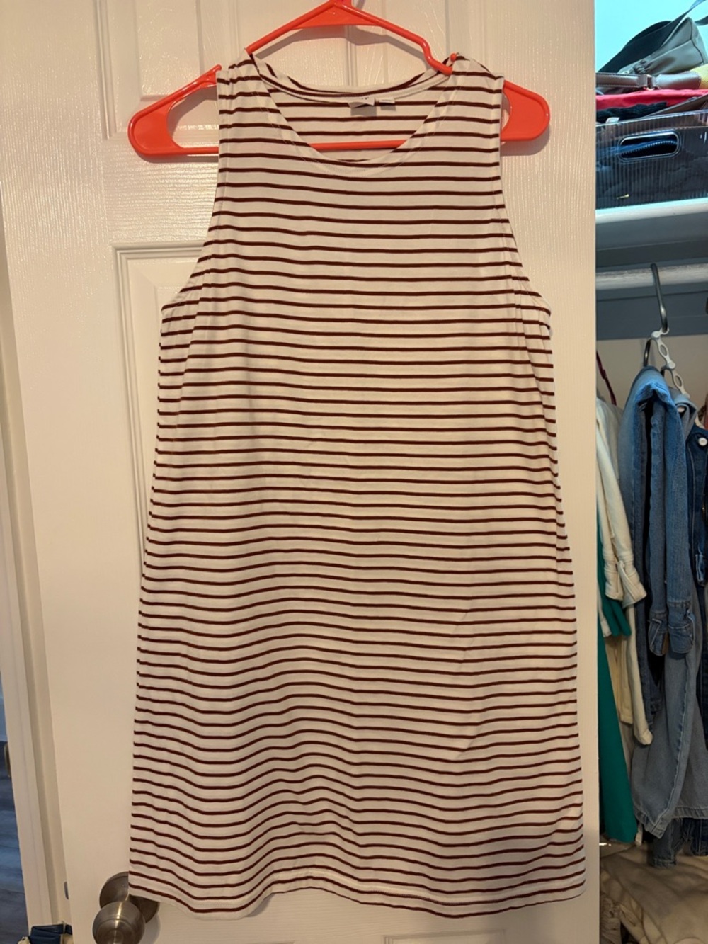 GAP White Dress with Black Stripes